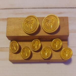 Gold Palm Tree Button Set (Brass)